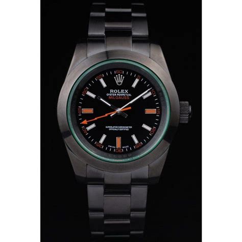 rolex milgauss pro hunter tinted green saphire black dial